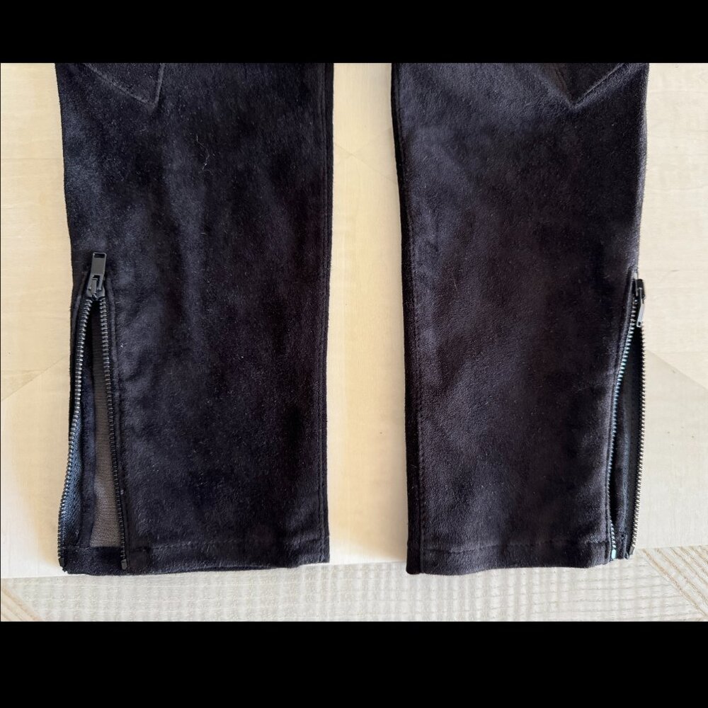 SAINT LAURENT Suede Biker Zipped Detailed Pants - Picture 7 of 13